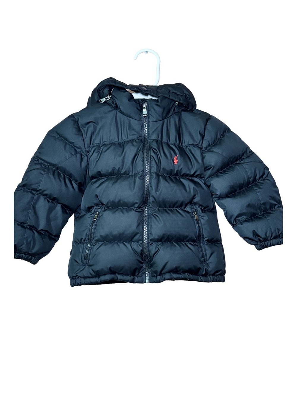 Polo by Ralph Lauren Black Puffer Jacket with Blue Label